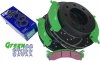 Przednie klocki GreenStuff + NAWIERCANE NACINANE tarcze hamulcowe EBC seria GD Hummer H2